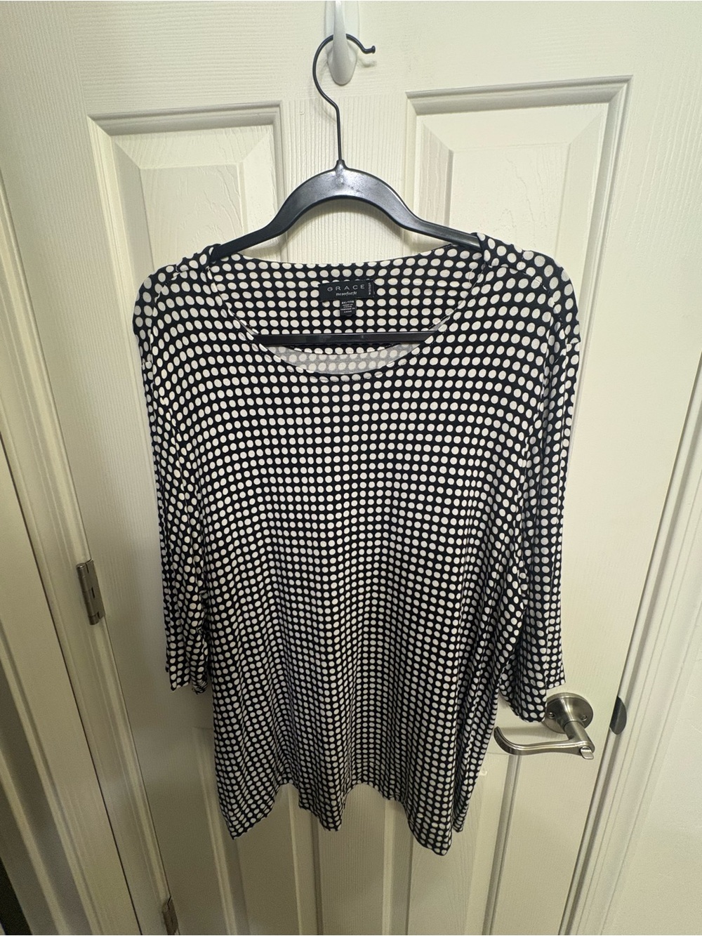 Grace Black and White Polka Dot Long Sleeve Tee
